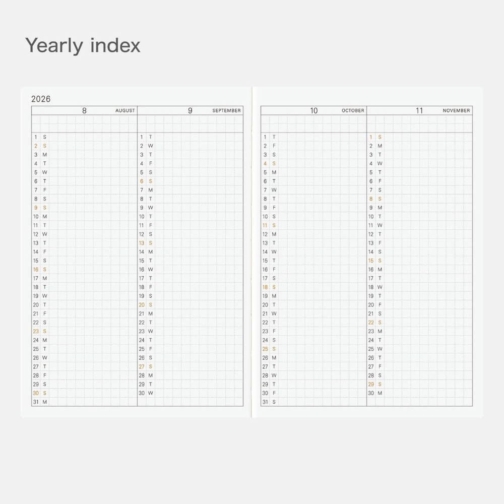 Hobonichi Techo 2026 English Planner Book (January Start) A6 Size / Daily / Jan - Picture 6 of 10